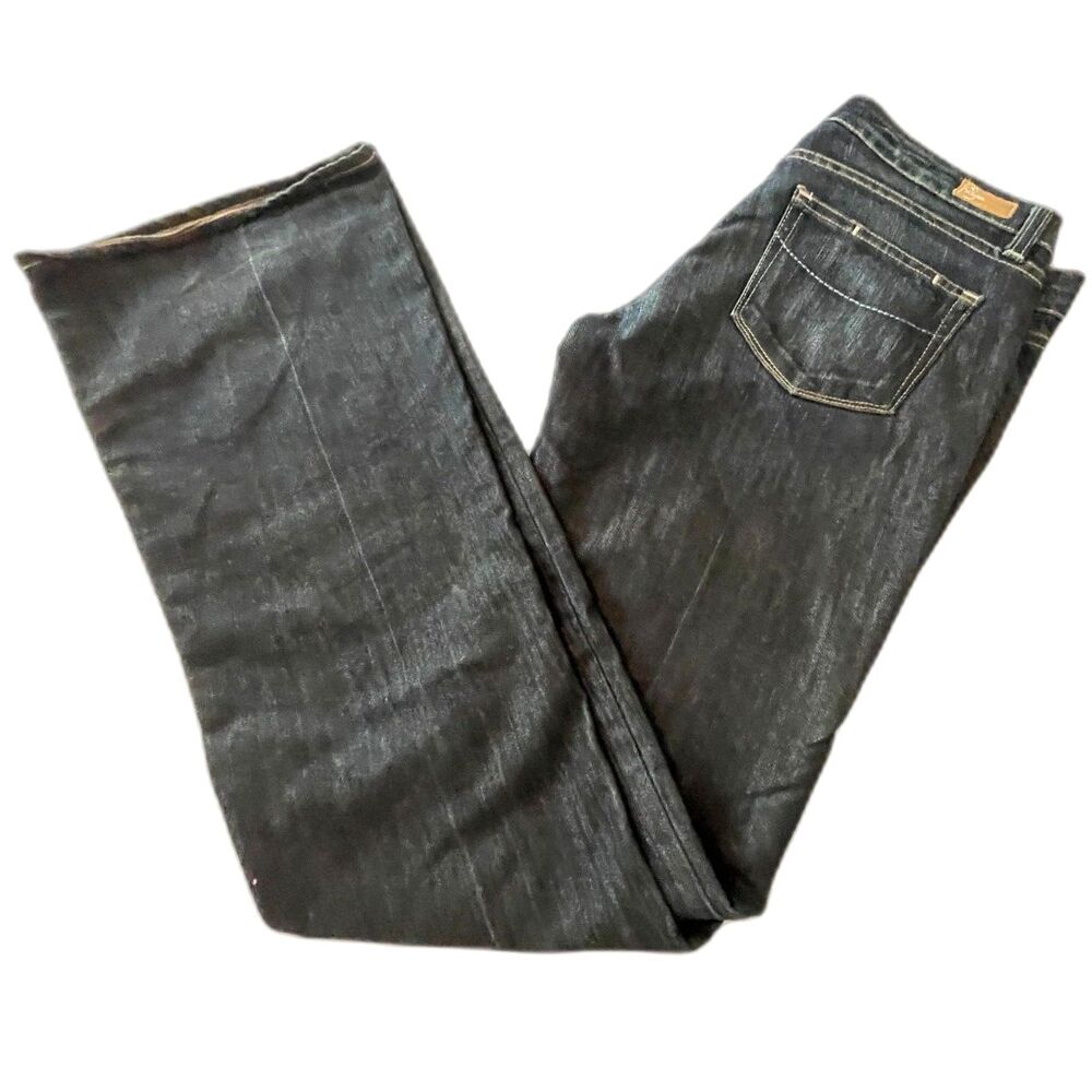 PAIGE Medium Wash Laurel Canyon Lowrise Boot Cut Jeans Siz 28 USA MADE Excellent - Picture 1 of 13